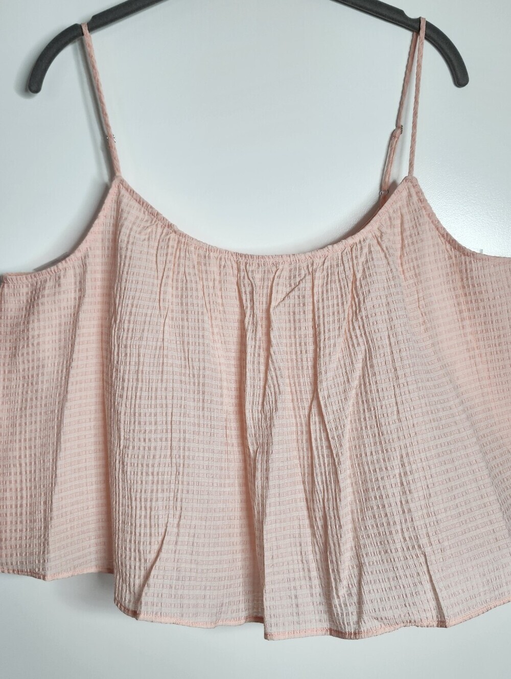 Banana Republic Womens Seersucker Cami Tank Top Large Pink Oversized Flowy Light